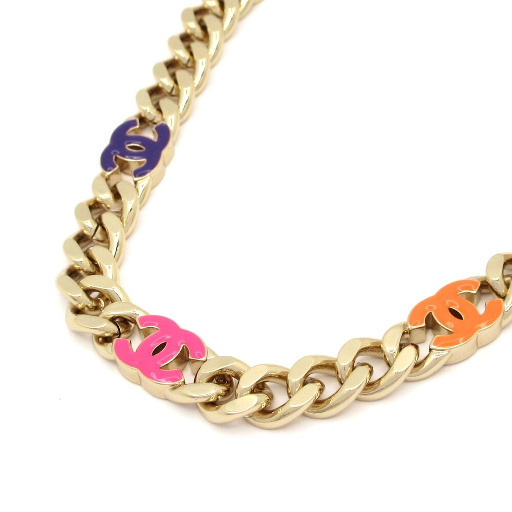Chanel Coco Choker Gold Pink Multi